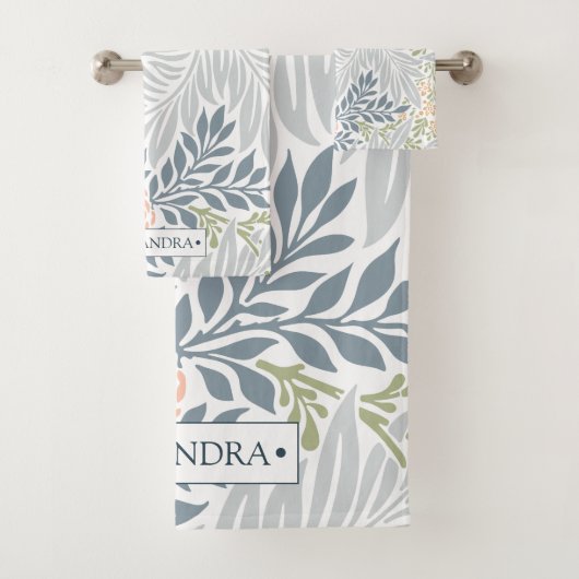熱帯花柄の葉デザイン バスタオルセット (インサイチュ)