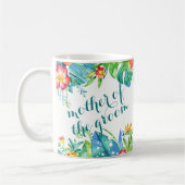 熱帯花柄はカスタムな母新郎の2味方しました コーヒーマグカップ (左)