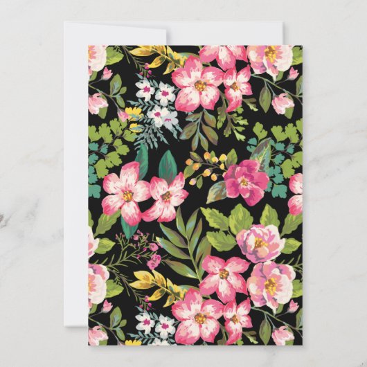 熱帯花柄アダルトバースデーパーティー 招待状 (裏面)