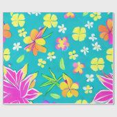 熱帯花柄ラッピング紙 ラッピングペーパー (フラット)