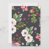 熱帯花柄40歳の誕生日パーティー 招待状 (裏面)