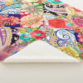 熱帯花柄 シェルパブランケット (3/4)