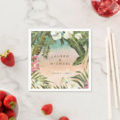 熱帯花模様ビーチサマー結婚ズのナプキン スタンダードカクテルナプキン (インサイチュ)