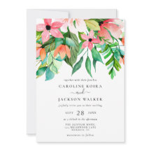 熱帯花結婚式招待状