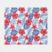 熱帯花葉類フリースブランケット フリースブランケット (正面(横))