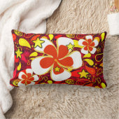 熱帯花装飾用クッション ランバークッション (ブランケット)