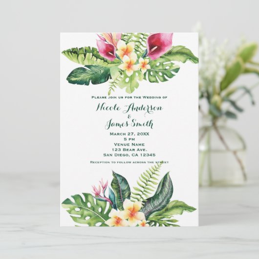 熱帯花離れフローラ結婚式招待状 招待状 (スタンド正面)