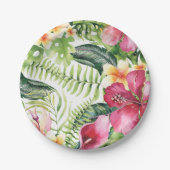 熱帯花離れ類フローラブライダルシャワーパーティー ペーパープレート (正面)