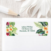 熱帯花離れ類フローラブライダルシャワーパーティー ラベル (インサイチュ)