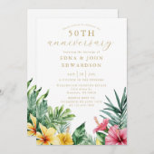熱帯花50周年結婚記念 招待状 (正面/裏面)