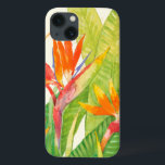 熱帯花|の極楽鳥 iPhone 13ケース<br><div class="desc">水彩画の熱帯花2の芸術家: ティムOToole</div>