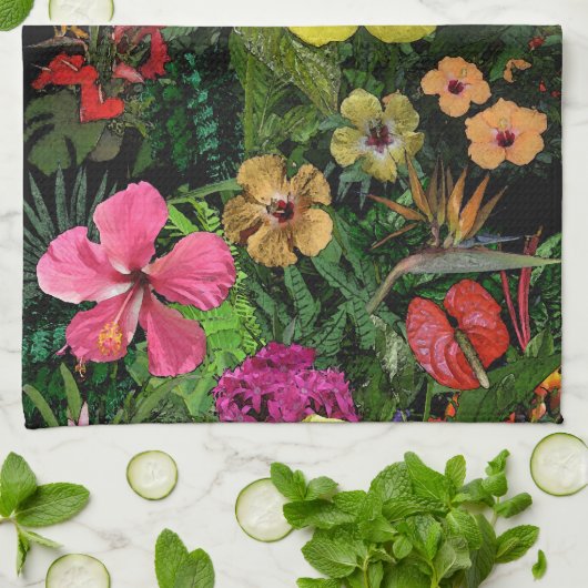 熱帯花🌺 キッチンタオル (折り畳み)