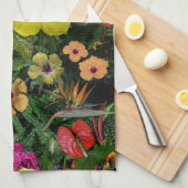 熱帯花🌺 キッチンタオル (四つ折り)