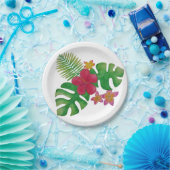 熱帯花 ペーパープレート (パーティー)