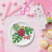 熱帯花 ペーパープレート (パーティー)