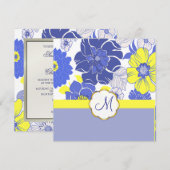 熱帯花+モノグラム、招待状 招待状 (正面/裏面)