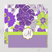 熱帯花+モノグラム、招待状 招待状 (正面/裏面)