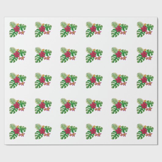 熱帯花 ラッピングペーパー (フラット)