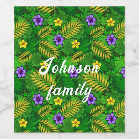 熱帯花 ワインラベル (シングルラベル)