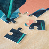 熱帯花、植物性のシームレスな背景。 ジグソーパズル (側面)