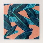 熱帯花、植物性のシームレスな背景。 ジグソーパズル (横)