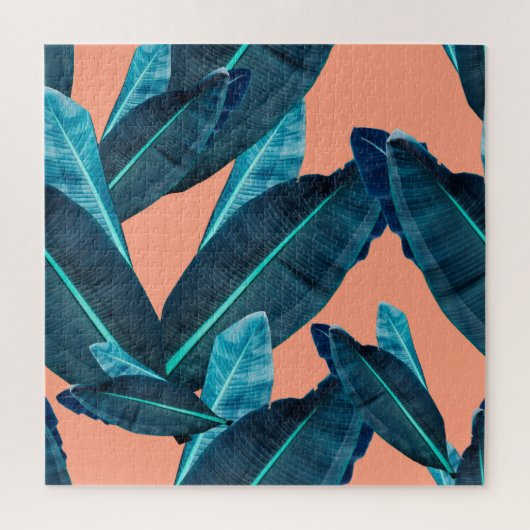 熱帯花、植物性のシームレスな背景。 ジグソーパズル (縦)