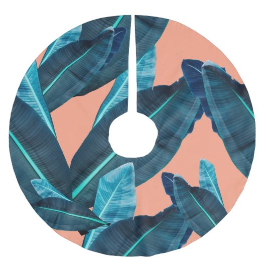 熱帯花、植物性のシームレスな背景。 ブラッシュドポリエステルツリースカート (正面)