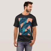 熱帯花、植物性のシームレスな背景。 Tシャツ (正面フル)
