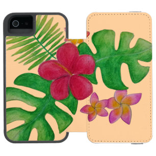 熱帯花 iPhone SE/5/5sウォレットケース