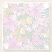 熱帯葉および花 ガラスコースター (裏面)