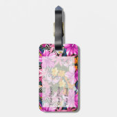 熱帯葉および花 ラゲッジタグ (裏面縦)