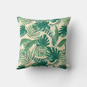 熱帯葉が多いプリントのモノグラムの枕 クッション (裏面)