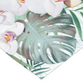 熱帯葉と蘭花デザイン ショートテーブルランナー (コーナー)