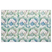 熱帯葉と蘭花デザイン ファブリック (ファットクウォーター)