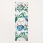 熱帯葉と蘭花デザイン ヨガマット (正面)