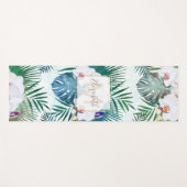 熱帯葉と蘭花デザイン ヨガマット (正面(横))