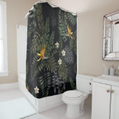熱帯葉のと花が夜のスタイル。瀬 シャワーカーテン (インサイチュ)