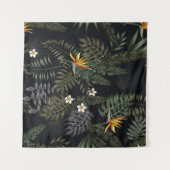 熱帯葉のと花が夜のスタイル。瀬 タペストリー (正面(横))