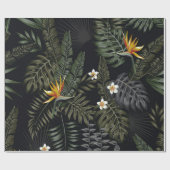 熱帯葉のと花が夜のスタイル。瀬 ラッピングペーパー (フラット)