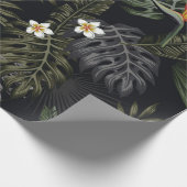 熱帯葉のと花が夜のスタイル。瀬 ラッピングペーパー (角)
