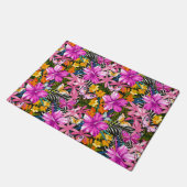 熱帯葉のと花 ドアマット (アングル)