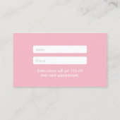 熱帯葉のエレガントな原稿のサロンのスパの紹介 紹介カード (裏面)