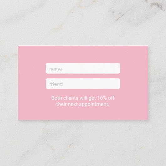 熱帯葉のエレガントな原稿のサロンのスパの紹介 紹介カード (裏面)