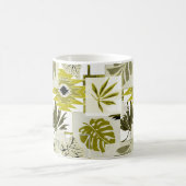熱帯葉のオーナメント元素。 コーヒーマグカップ (中央)