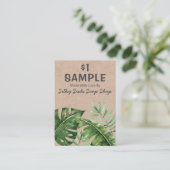 熱帯葉のクラフト石鹸サンプル包装 名刺 (スタンド正面)