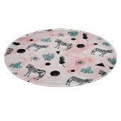 熱帯葉のシマウマのタイ染料パターン カッティングボード (角)