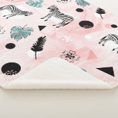 熱帯葉のシマウマのタイ染料パターン シェルパブランケット (3/4)