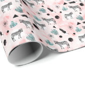 熱帯葉のシマウマのタイ染料パターン ラッピングペーパー (ロールコーナー)