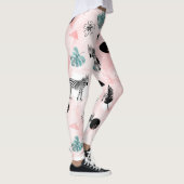 熱帯葉のシマウマのタイ染料パターン レギンス (右)