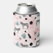 熱帯葉のシマウマのタイ染料パターン 缶クーラー (缶裏面)